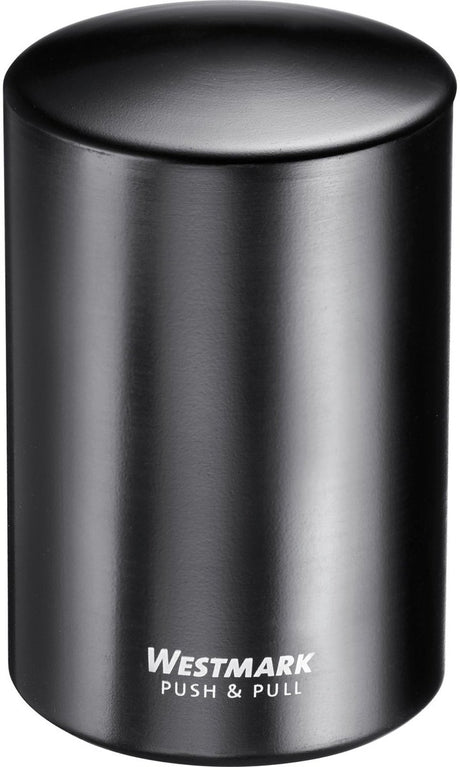Westmark automatische kurkentrekker, voor kroonkurken, aluminium, push pull, zwart, 5,3 x 5,3 x 8 cm