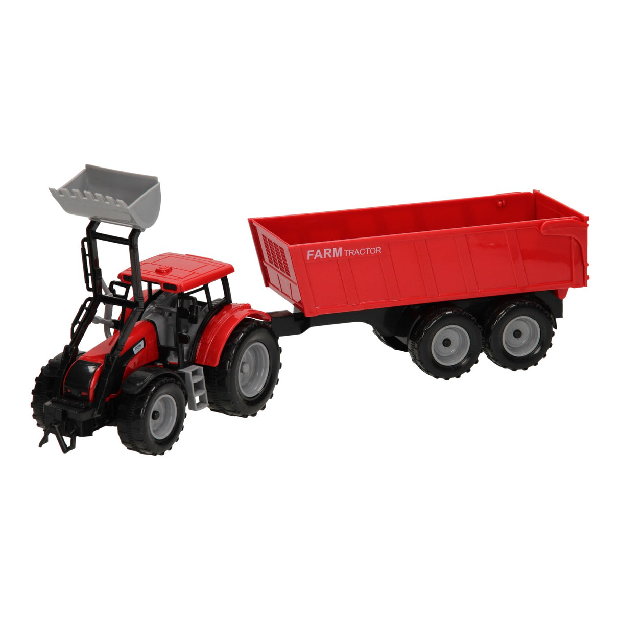 Tractor con cargador frontal y trailer 1:32