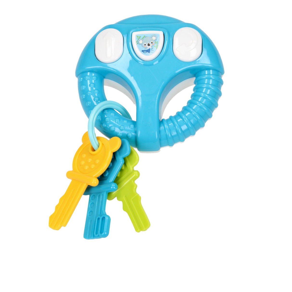 Playing steering wheel with keys - blue