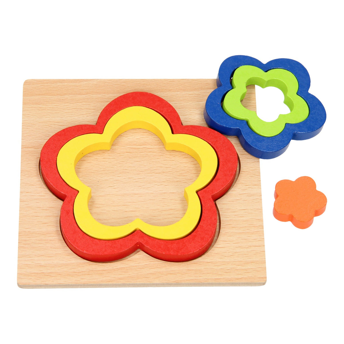 Houten vormenpuzzel - bloem