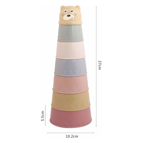 Stapelbekers pastel, 6dlg.