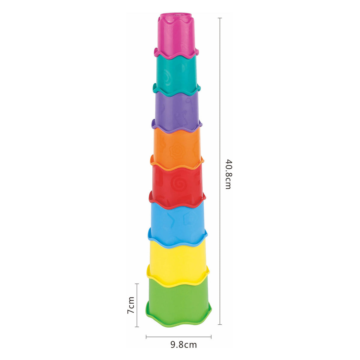 Lobbes speelgoed bv stapeltoren kleur, 8dlg.