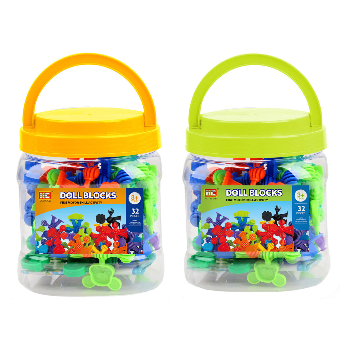 Construction set animal shapes in storage box, 32dlg.