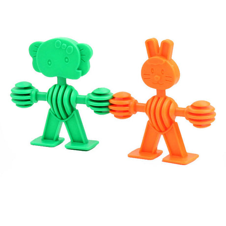 Bouwset dierenvormpjes in opbergbox, 32dlg.
