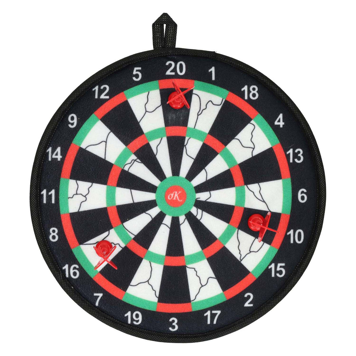 Dartbord klittenband met 3 pijltjes