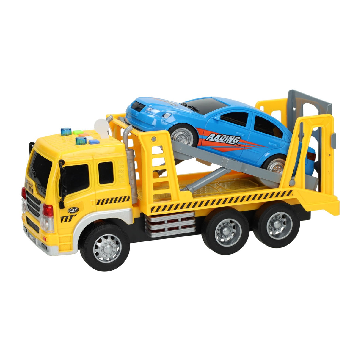 Transporter tow truck with car light and sound