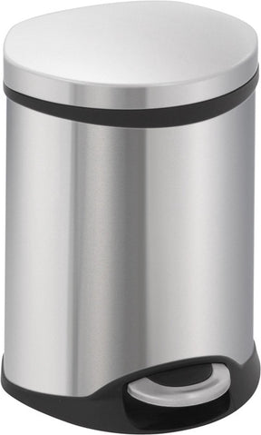 Eko - shell bin pedaalemmer 6 liter - stainless steel plastic - mat rvs - prullenbak
