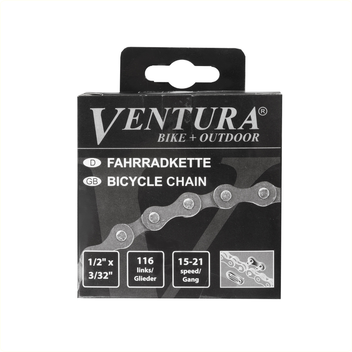 Ventura -halsband FD1002A - 6 7SP - 1 2 X 3 32 - 116 Länkar - Grå