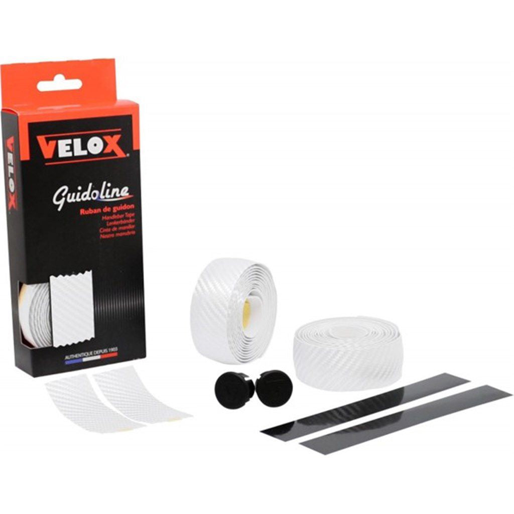 Velox Guidoline handlebar ribbon carbon look Ø2.5x3.0mm 175cm white