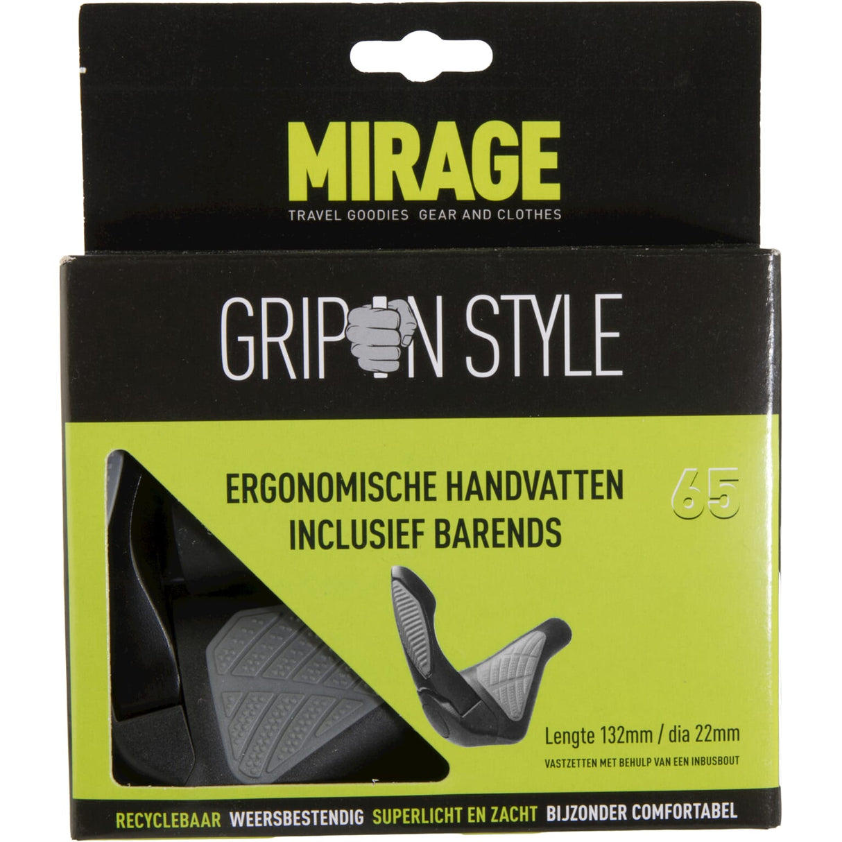 Mirage Ergolock 134mm sort-cykel slock