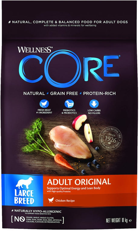 Wellness core grain free dog large breed adult kip - hondenvoer - 10 kg