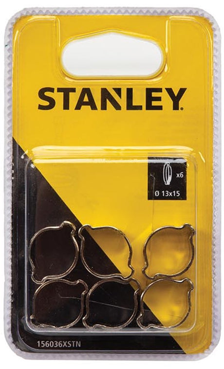 Stanley set van verstelbare slangklemmen ø 8–13 mm, roestvrij staal, voor auto’s, huishoudtoestellen, tuinirrigatie, lekvrije aansluiting, eenvoudig vast te zetten en herbruikbaar