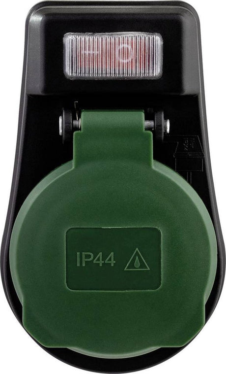 Rev doorvoerstekker met schakelaar - ip44 - aa uit knop - max. 3680 watt
