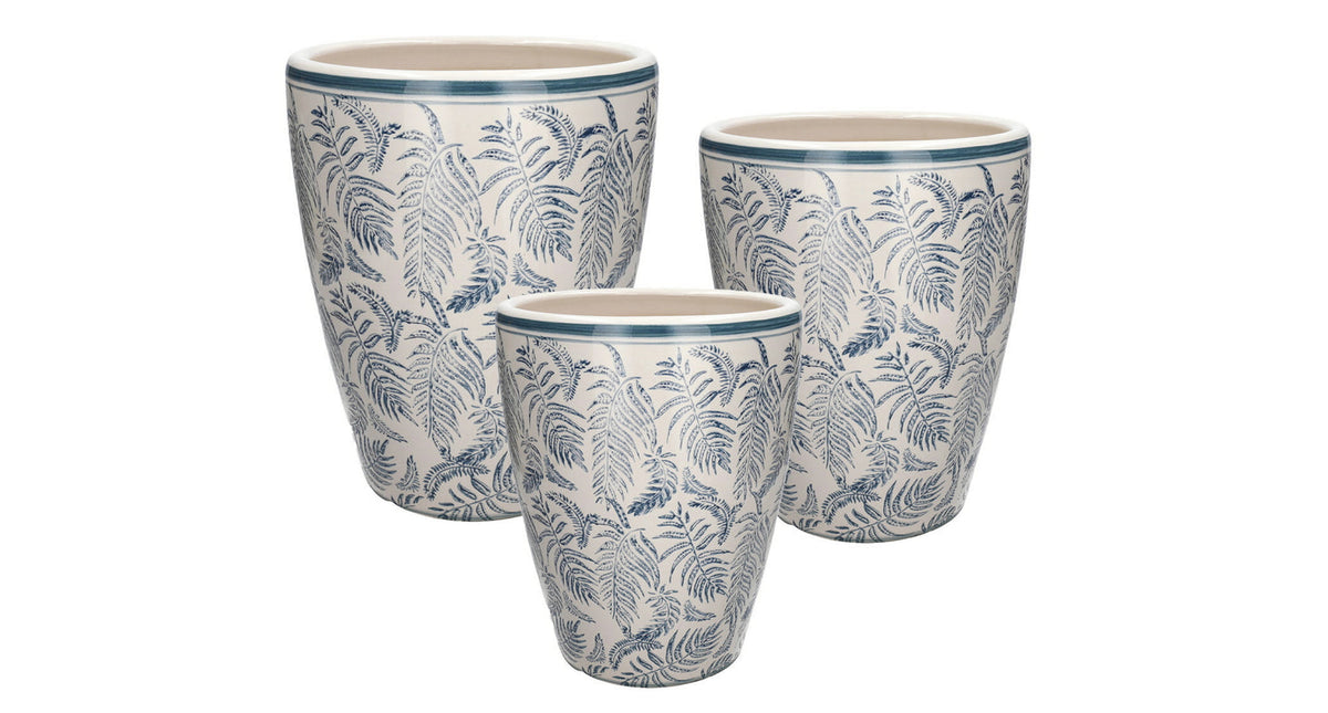 Set 3 pot daphne d42xh53 light blue