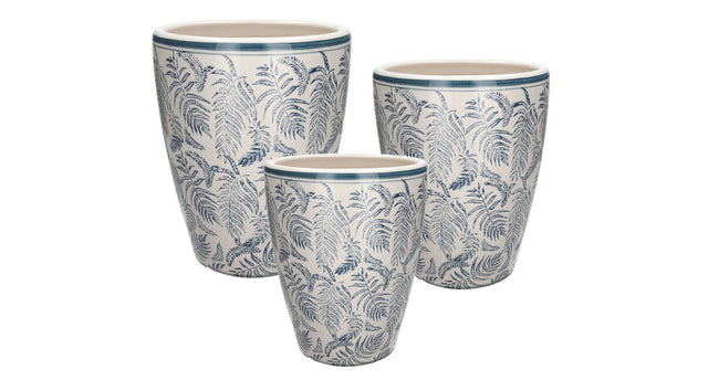 Set 3 pot daphne d42xh53 light blue