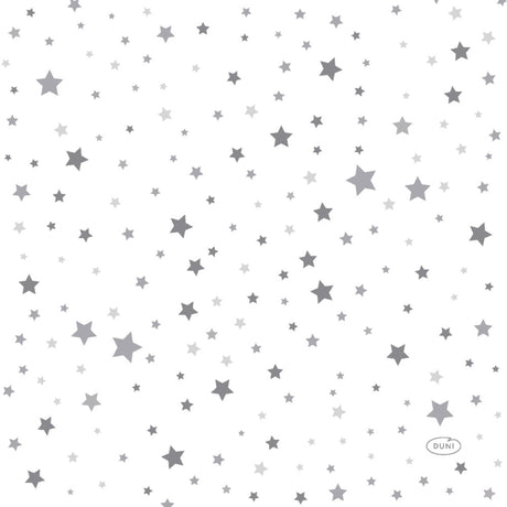Duni servetten silver stardust 24x24cm