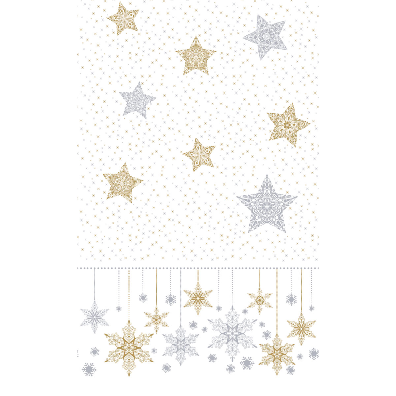 Duni tafellaken snowstars white 138x220cm