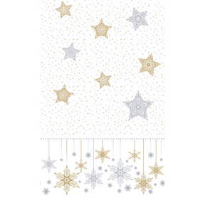 Duni tafellaken snowstars white 138x220cm