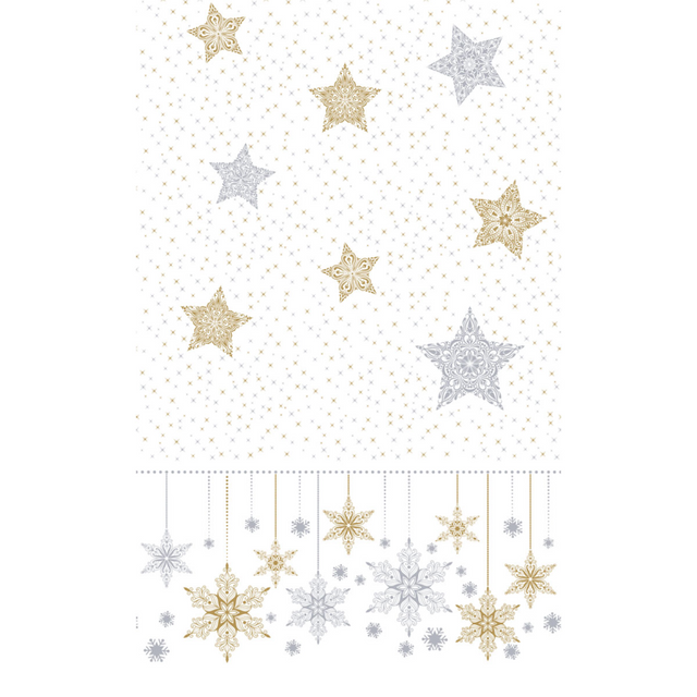 Duni tafellaken snowstars white 138x220cm