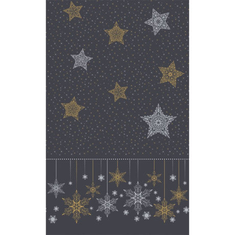 Duni tafellaken snowstars black 138x220cm