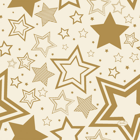 Duni servetten holiday star cream 33x33cm