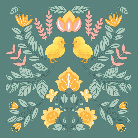 Duni servetten ornament easter 3-laags tissue 24x24cm