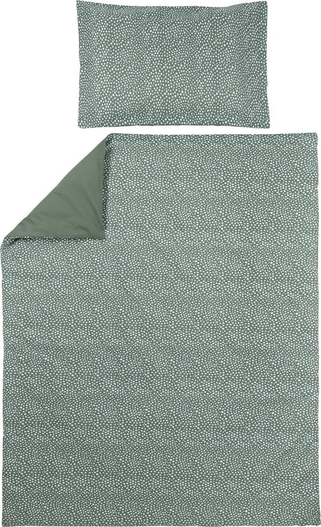 Meyco baby cheetah uni dekbedovertrek ledikant - forest green - 100x135cm