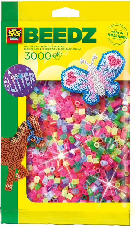 Ses creative ses strijkkralen - glitter, 3000st.
