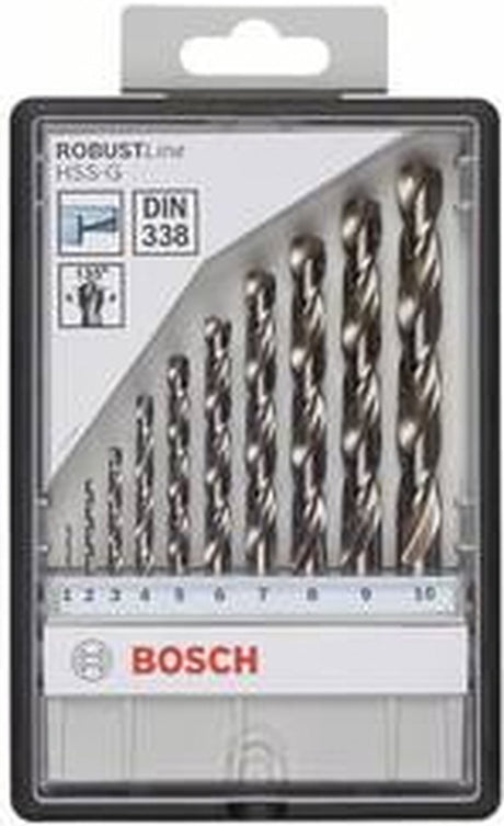 Bosch 10-delige robust line metaalborenset hss-g, 135�