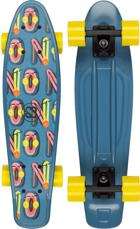 Nijdam flipgrip skateboard - gamester - blauw geel one size