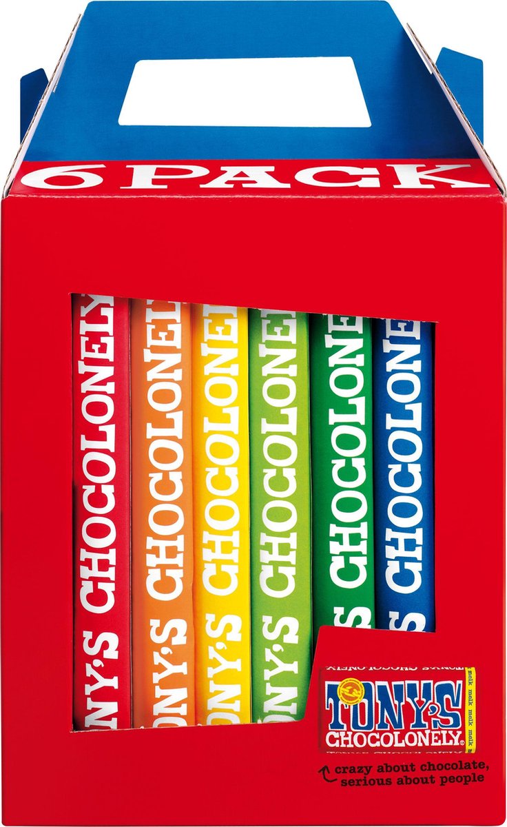 Tony's chocolonely chocoladecadeau - geschenkdoos - verjaardag - 6 repen - fairtrade