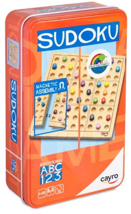 Cayro sudoku metalen doos - logicaspel met magnetisch houten speelbord - 81 genummerde fiches - 65 uitdagingen - reisformaat - 1 speler - vanaf 6 jaar - collection