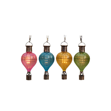 Anna's collection solar luchtballon flame effect 8x16cm blauw,groen,geel,roze