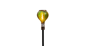 Luchtballon solar op steker 12led met vlameffect 11x57cm groen