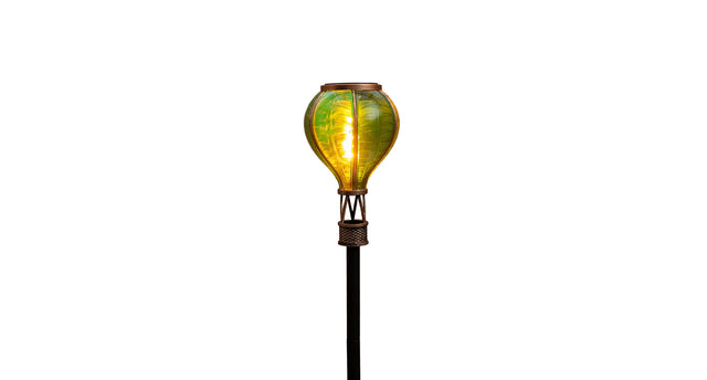 Luchtballon solar op steker 12led met vlameffect 11x57cm groen