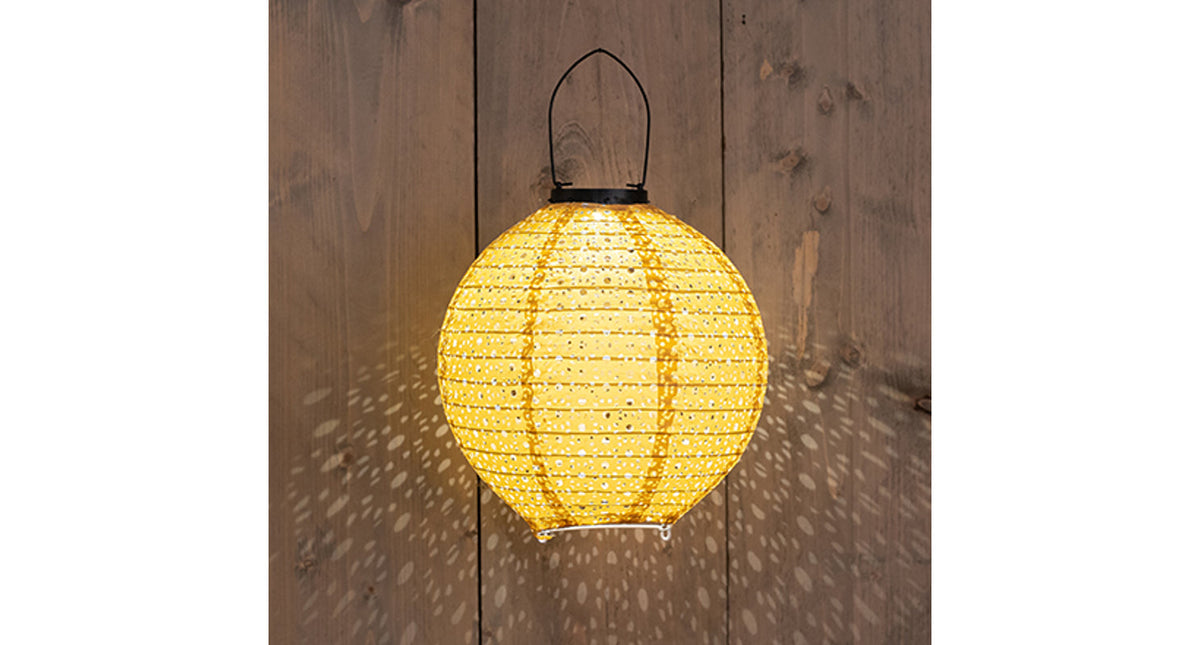 Solar lampion 25cm oker geel marrakesh
