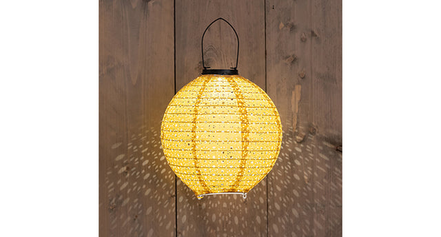 Solar lampion 25cm oker geel marrakesh