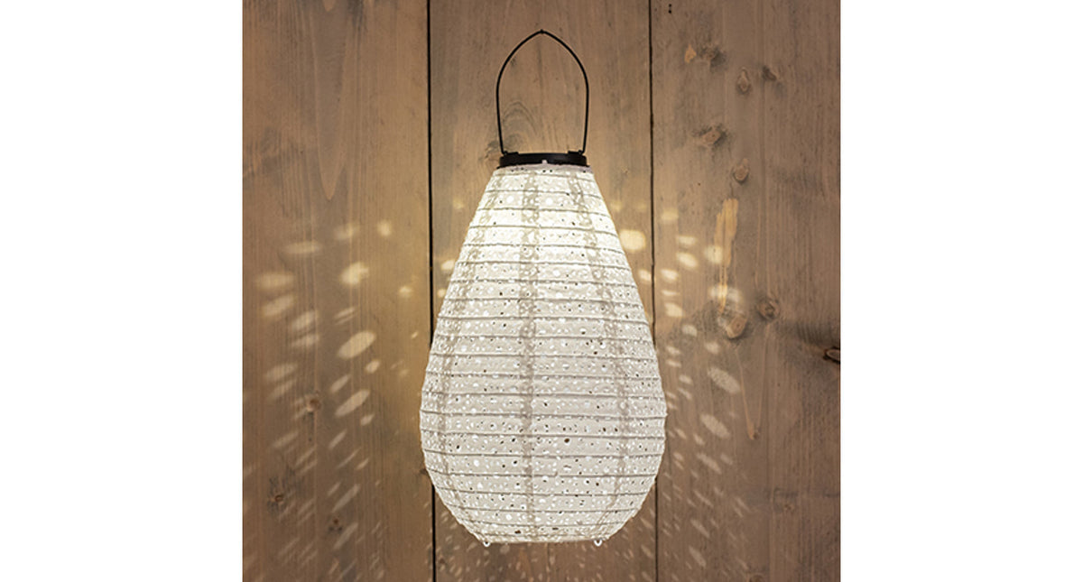 Solar lampion 20x29cm wit marrakesh