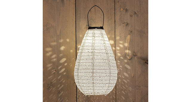 Solar lampion 20x29cm wit marrakesh
