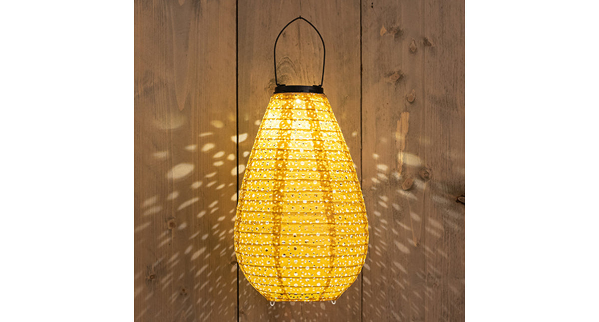 Solar lampion 20x29cm oker geel marrakesh