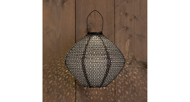 Solar lampion 29x25cm grijs marrakesh