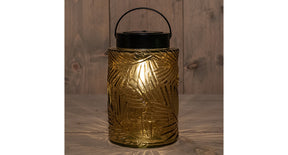 Solar glazen retro lamp amber 12,5x20cm