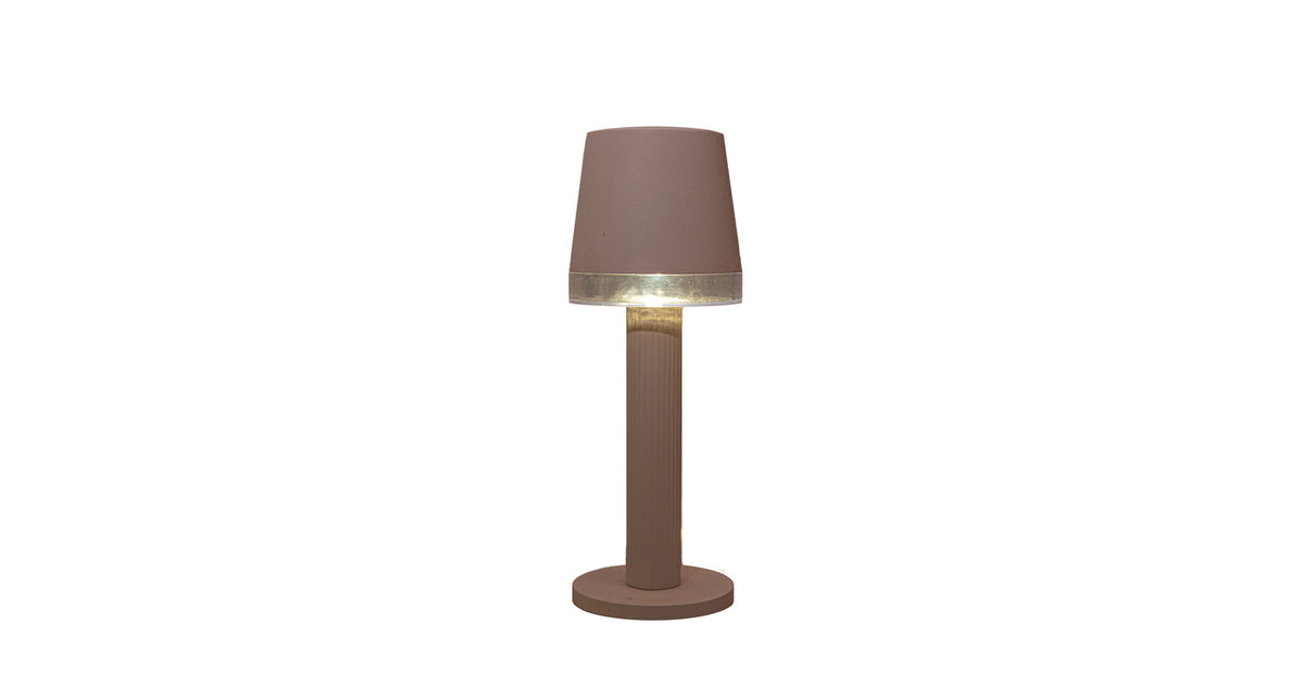 Tafellamp solar 1led 8.5x8.5x21.5cm zand