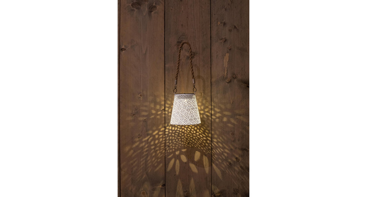 Solar lamp wit touw 12x12cm hangtag
