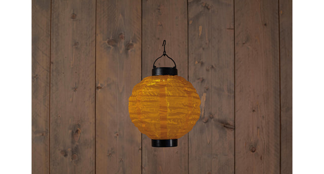 Solar lampion oker 20cm led warm wit