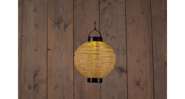 Solar lampion taupe 20cm led warm wit