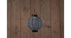 Solar lampion grijs 20cm led warm wit