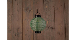 Solar lampion groen 20cm led warm wit