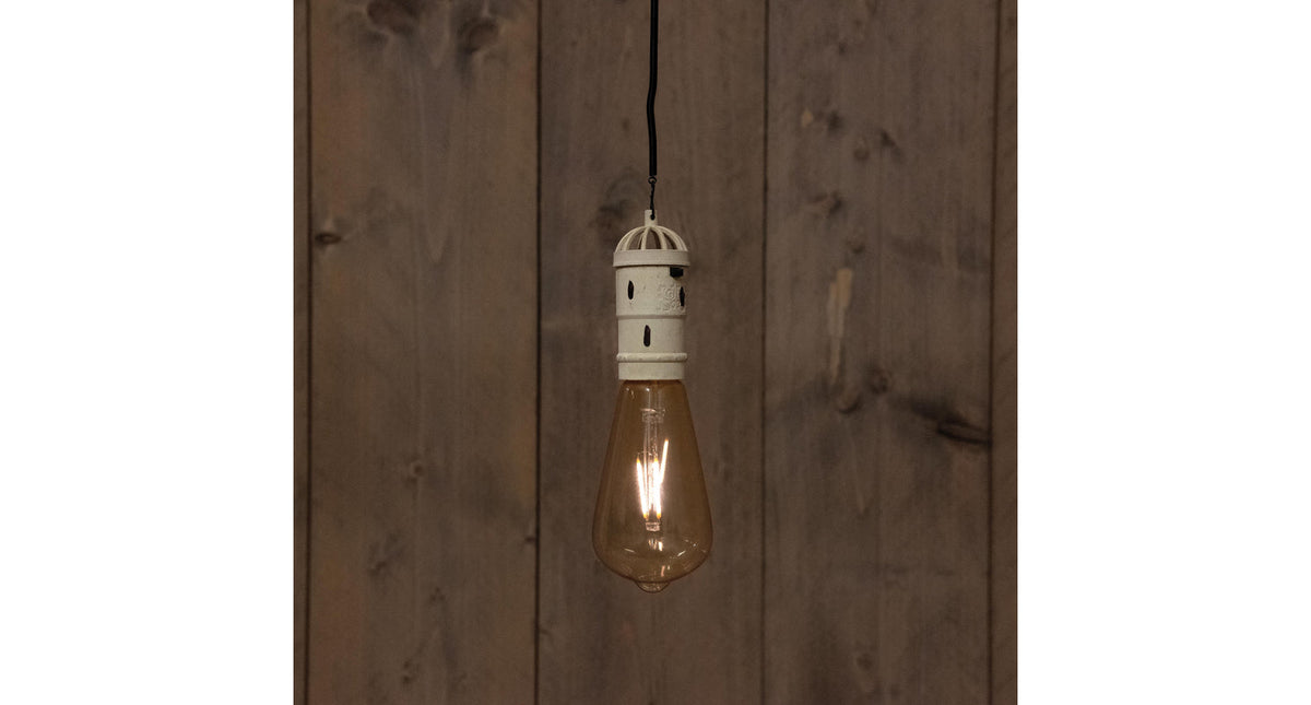 Solar retro lamp oud wit 6x19,5cm