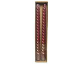 Decoris dinerkaars swirl ossenbloed glitter 25cm 2 stuks